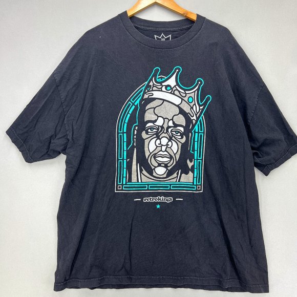 Vintage RetroKings Men's Black Short Sleeve Big Poppa Crown Graphic T-Shirt 3XL - Picture 1 of 8